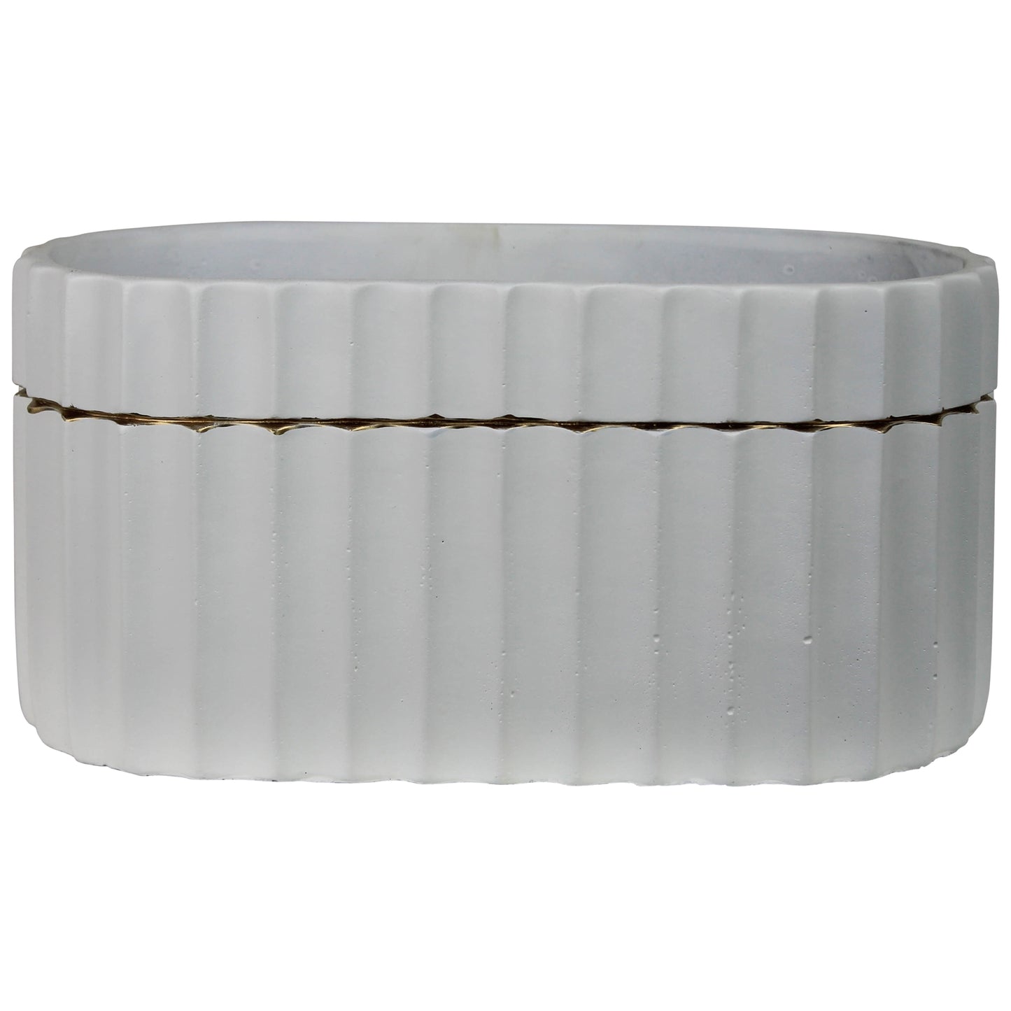 Oval white & Gold Vase