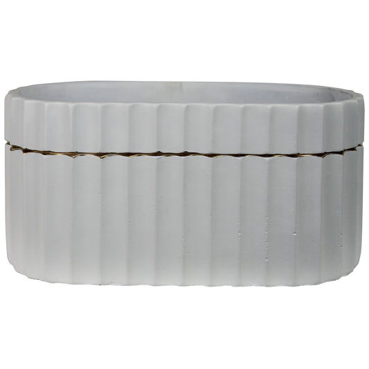 Oval white & Gold Vase
