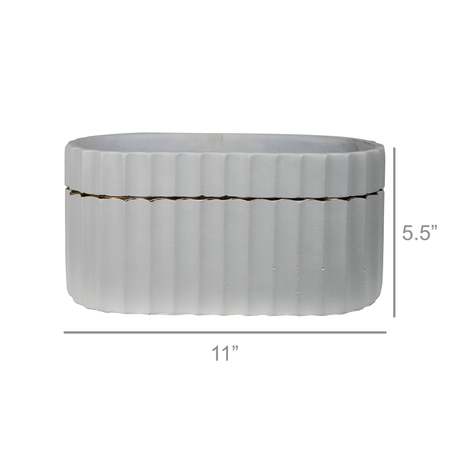 Oval white & Gold Vase