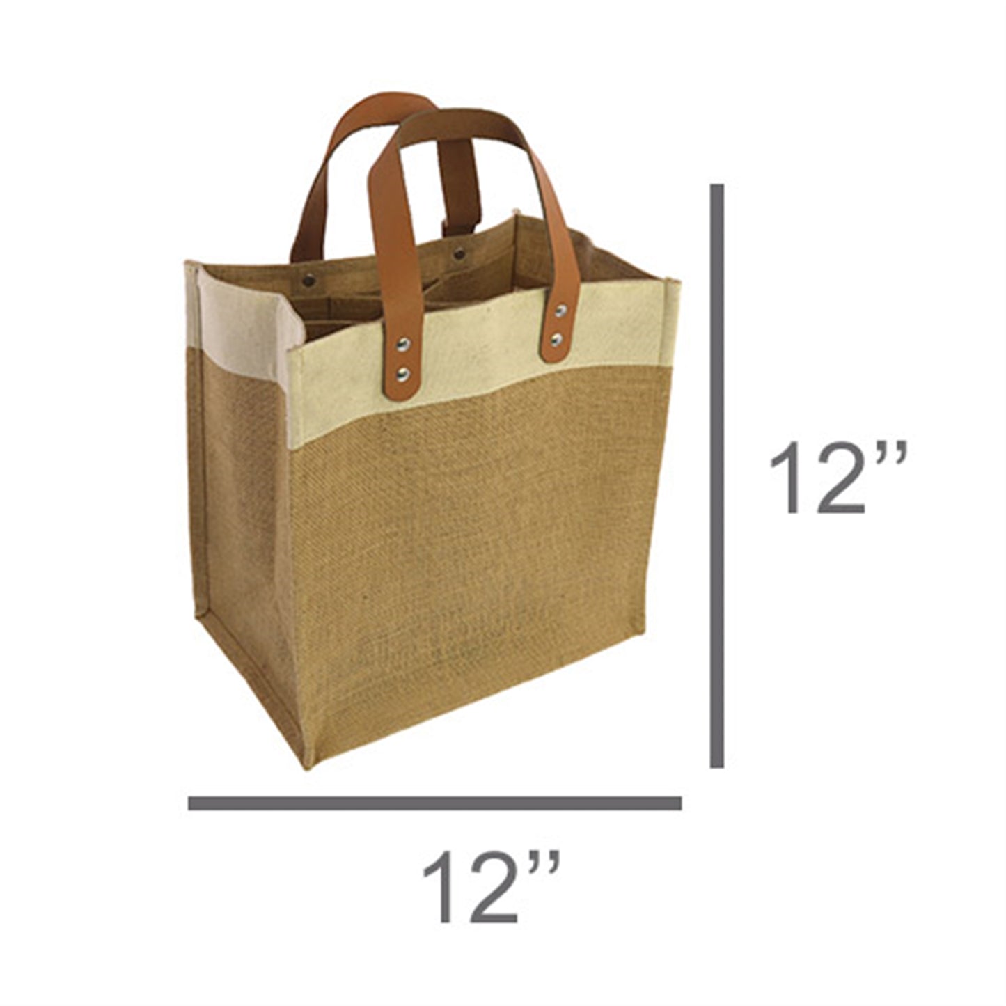 Jute & Leather wine Bag